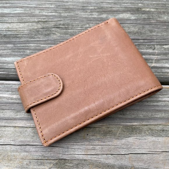 Wallet Handmade Brown Genuine Leather Card Holder - Picture 3 of 10
